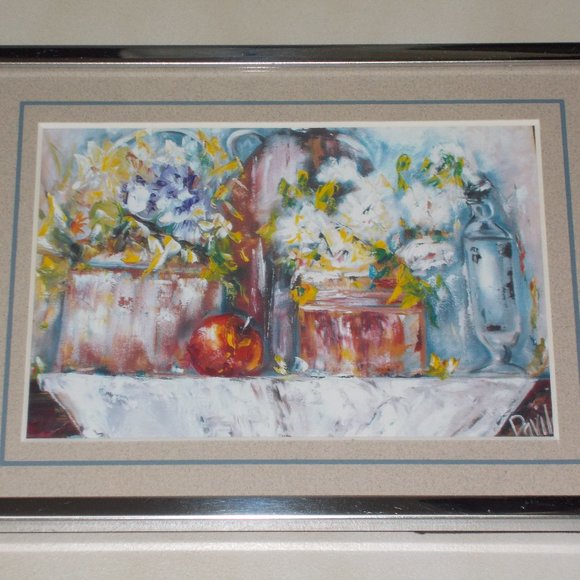 By Texas Artist Davila Other - New, "Apple Delight" Print 4"x6" framed